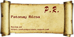 Patonay Rózsa névjegykártya