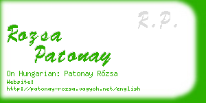 rozsa patonay business card