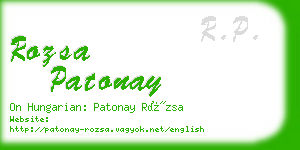 rozsa patonay business card